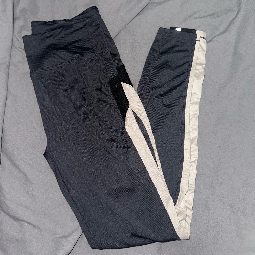 Women's High-Waisted Leggings - US S - Grey - Cream - H&M